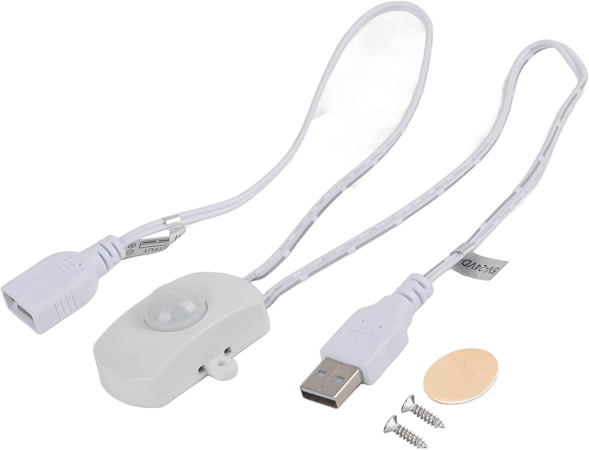 PIR Bewegingssensor Schakelaar 2A DC 5-24V - Mini Bewegingsdetector - USB Interface - Automatische uitschakeling - ShopVlot