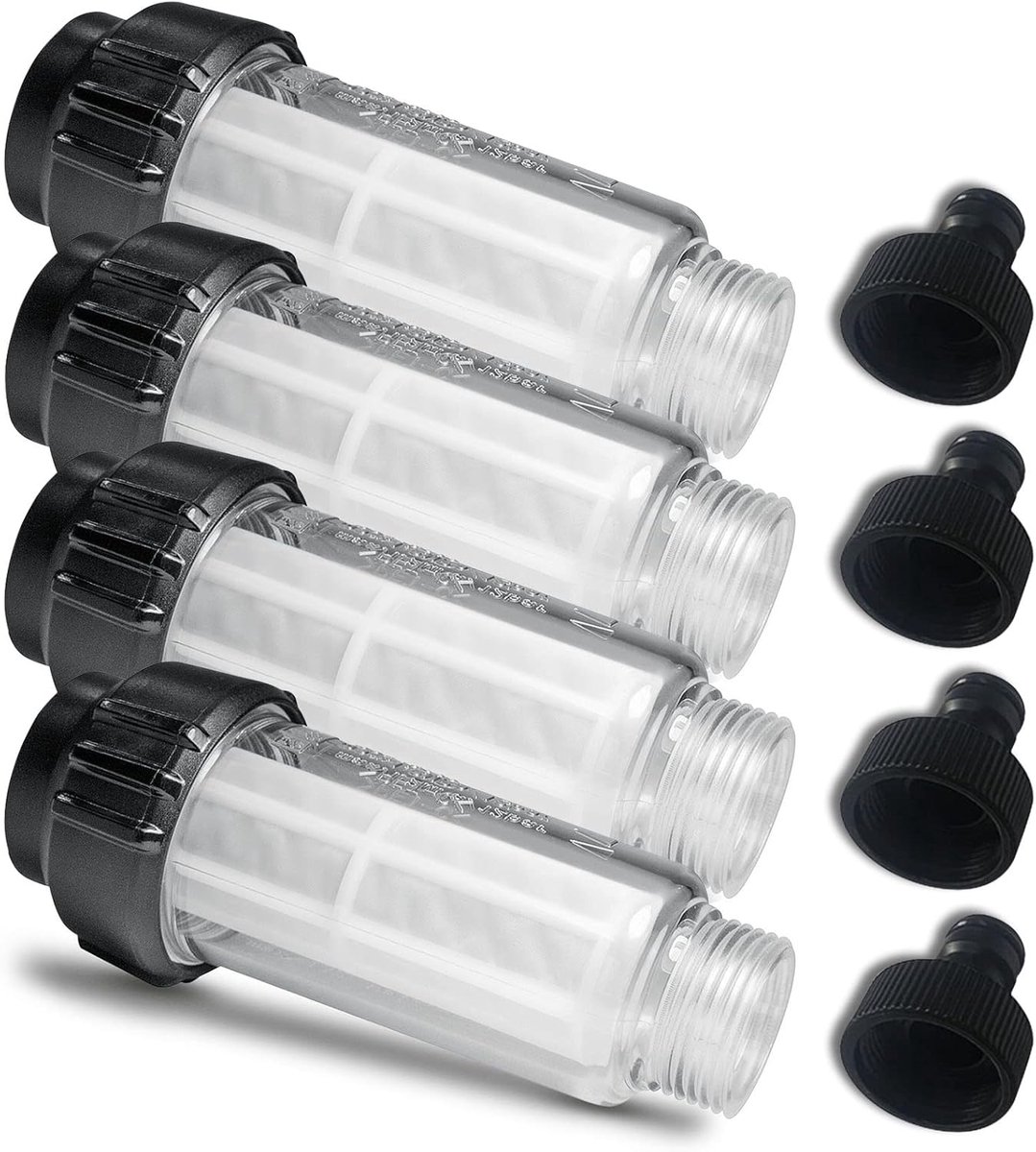 Waterfilter voor hogedrukreiniger - 3/4 inch voorfilter - 4 stuks met snelkoppelingen - ShopVlot