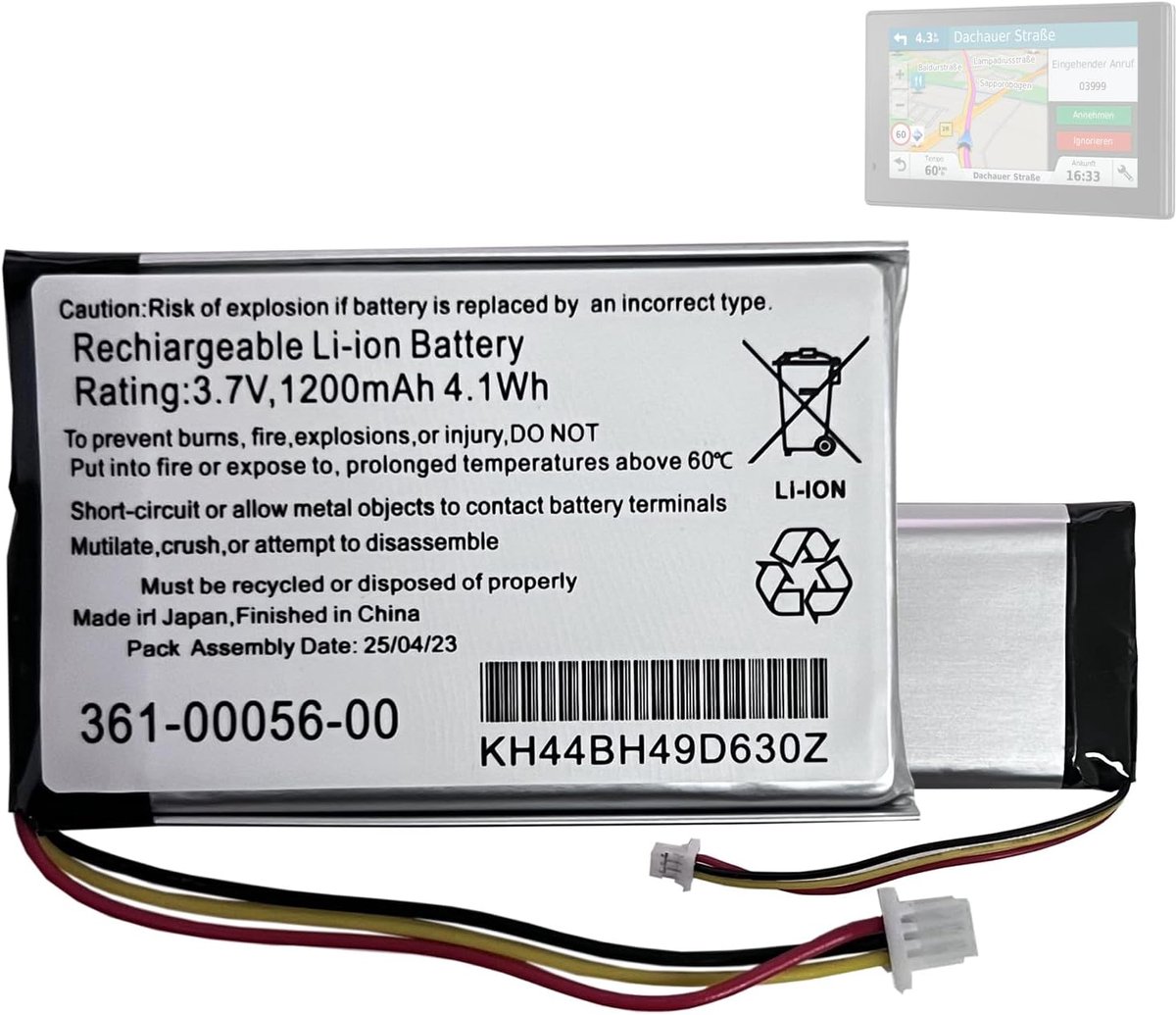 Vervangende batterij 1200mAh - Compatibel met Gar-min Drive 51, DriveSmart 51, Nüvi 55 - ShopVlot