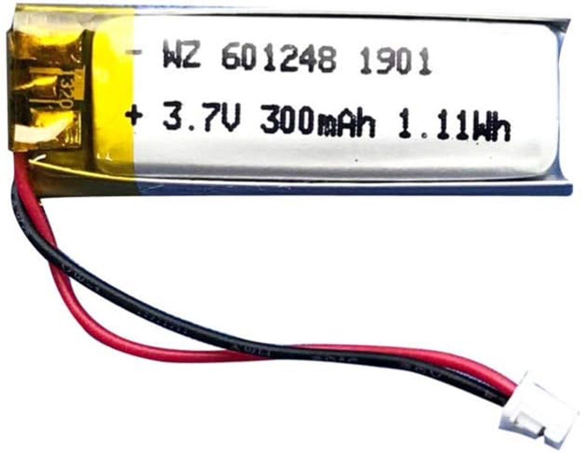 Lithium batterij 300mAh - 3.7V - oplaadbaar - ideaal voor slimme apparaten - ShopVlot
