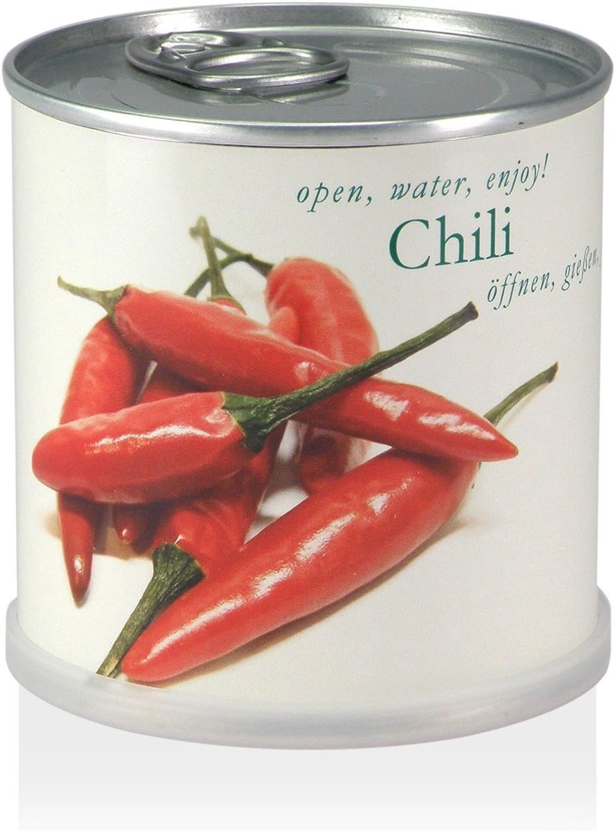Kweekset bloemen in blik - Chili/Peperoni - biologische zaden - eenvoudig te verzorgen - ShopVlot