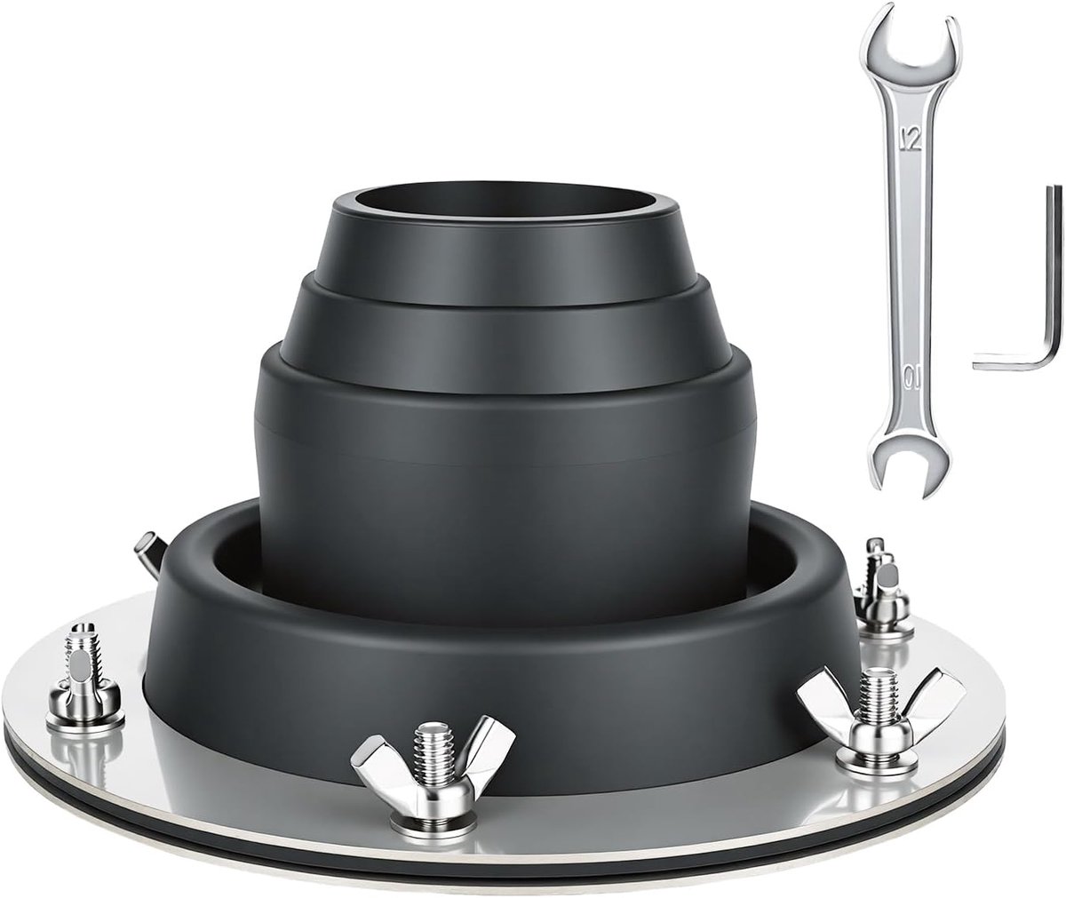 Tentkachel grommet 45-100mm - Rvs voet - Hittebestendig silicone - Veilig voor je tent - ShopVlot