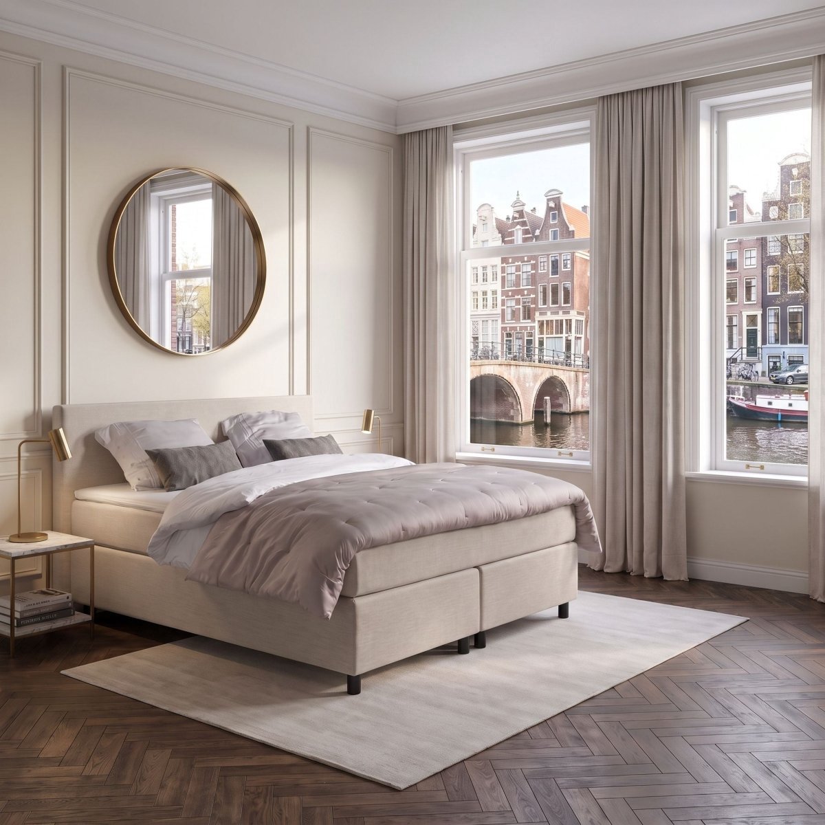 Anno Boxspring Amsterdam Pocketvering Beige 180x210 cm - Brouwers Bedding - €895,00