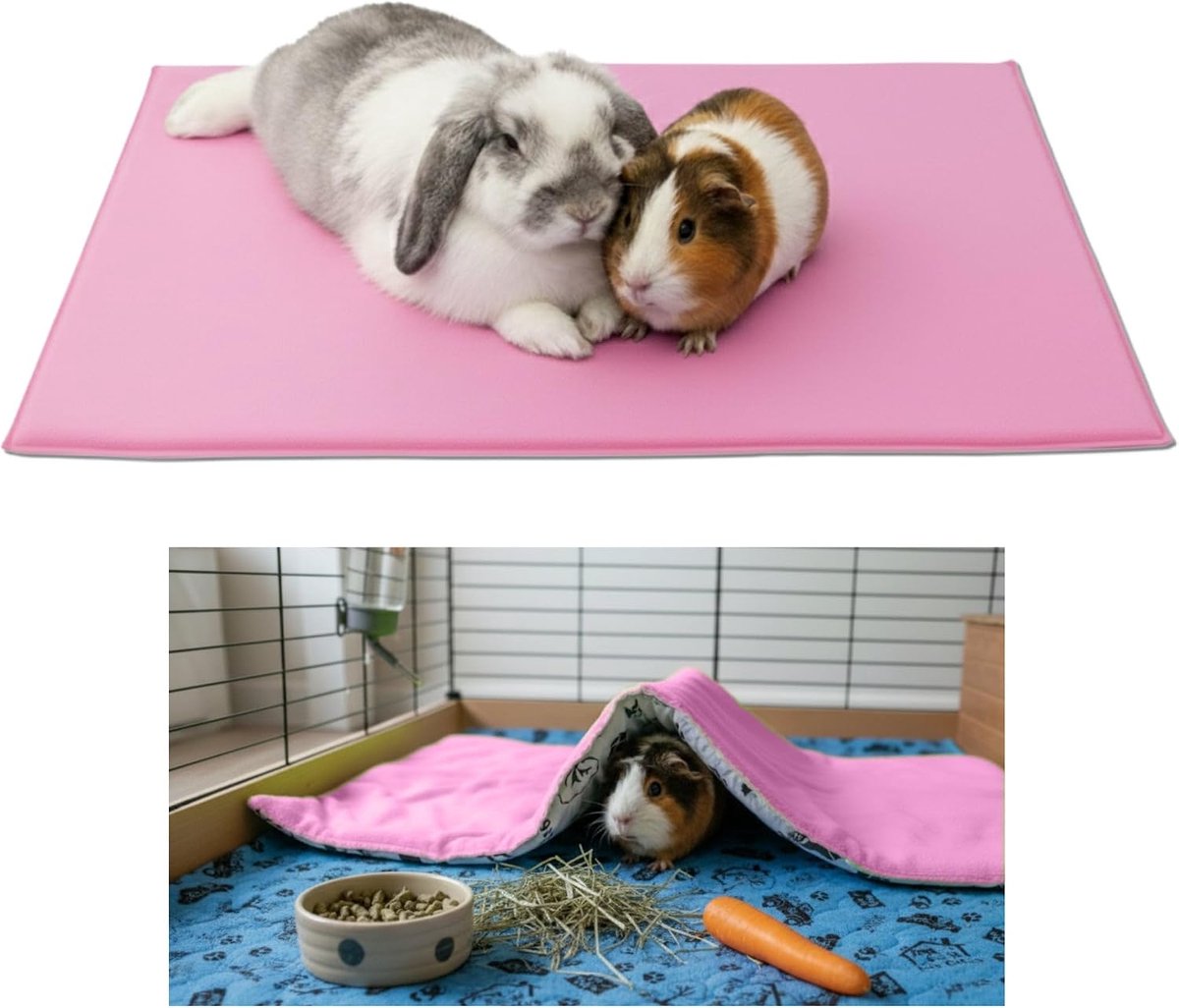 Slaapmat voor Cavia en Konijn 30x26cm - Dikke Fleece - Absorberende Zijde - Comfortabel en Warm - ShopVlot