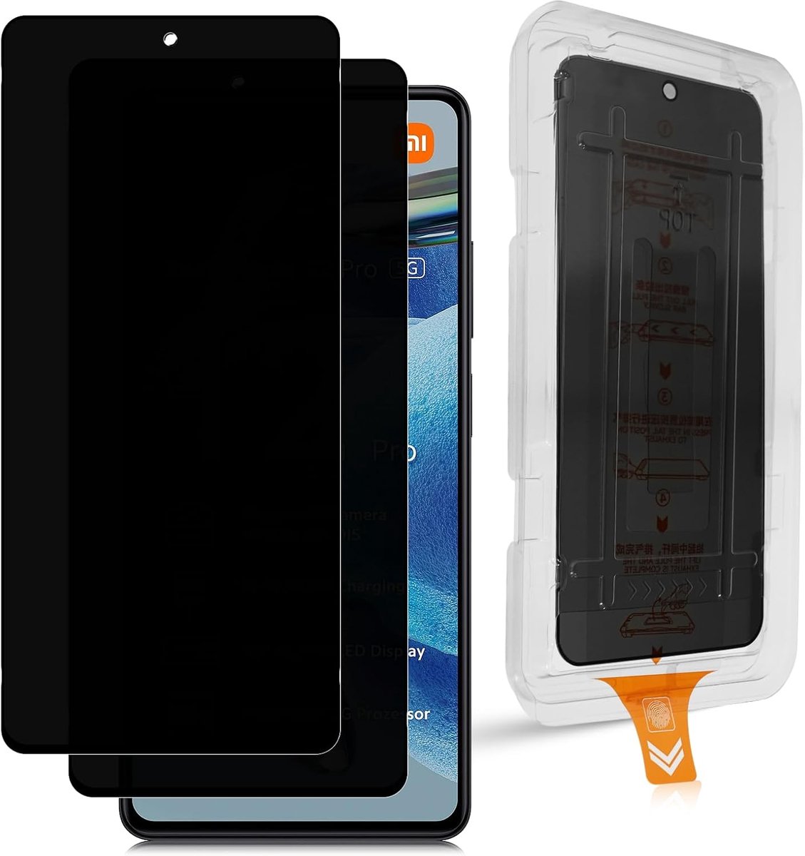 Inkijkbescherming voor Xiaomi Redmi Note 12 Pro - 9H hardheid - anti-spy folie - krasbestendig - ShopVlot