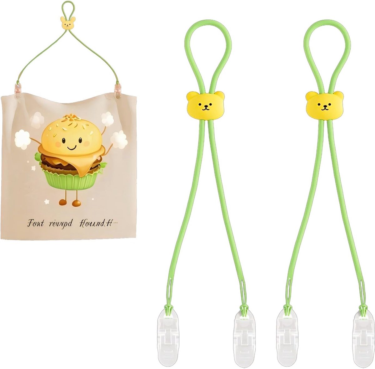 Bibs houders set van 4 - siliconen napkin clips - handig voor tandarts - gemakkelijk in gebruik - ShopVlot