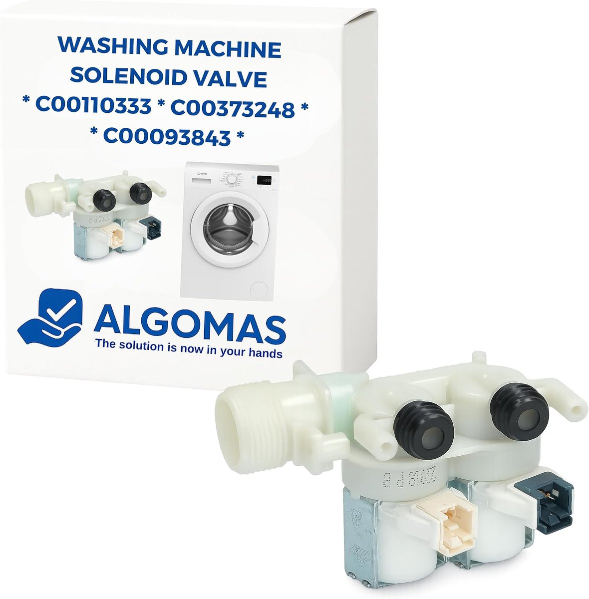 Elektrische Ventiel voor Wasmachine 2-Weg 180° - Dubbele Uitgang - Ideaal voor Krappe Ruimtes - ShopVlot