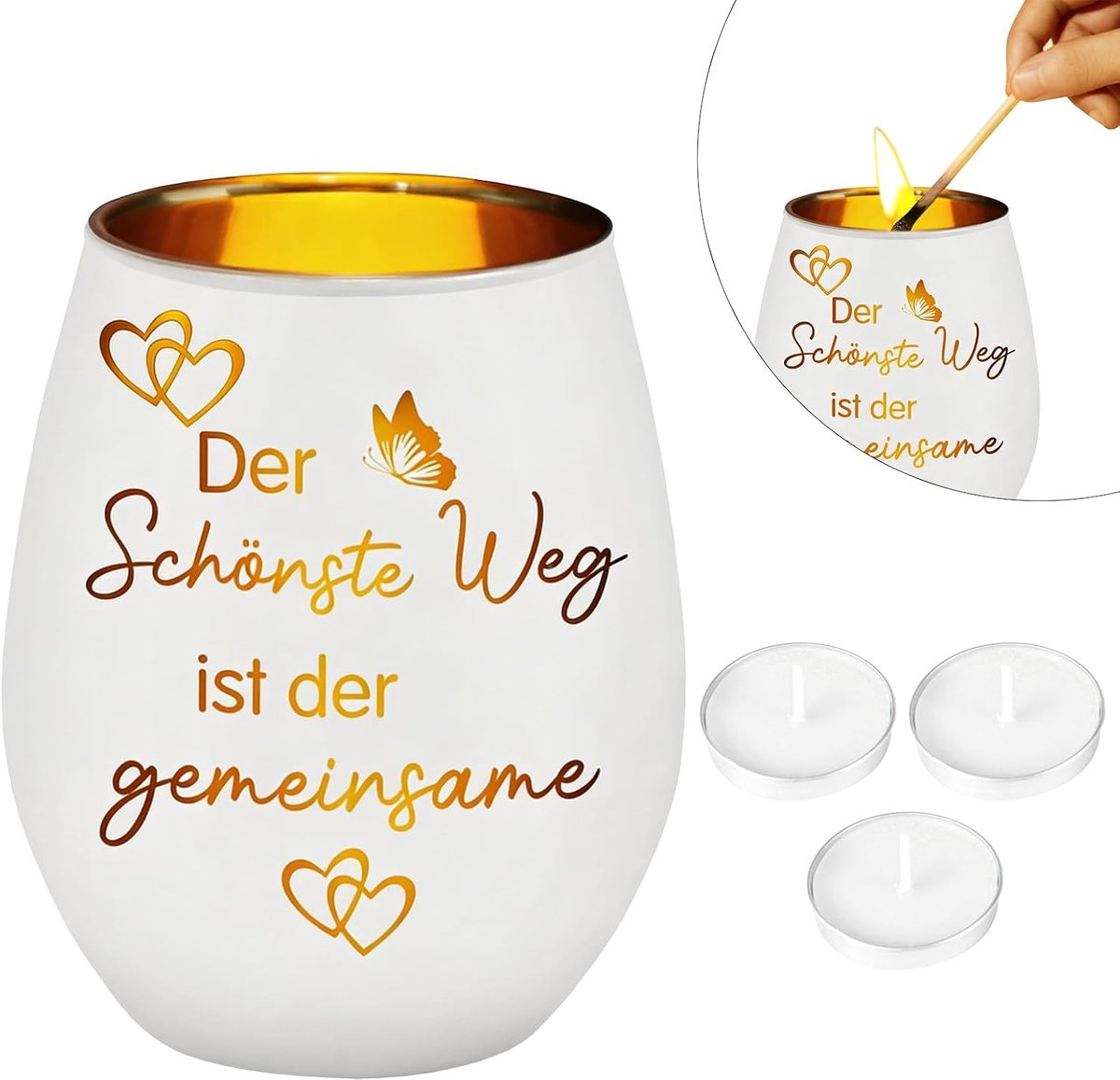 Windlicht glas met gravure - stijlvolle decoratie - voor kaarsen - perfect huwelijkscadeau - ShopVlot