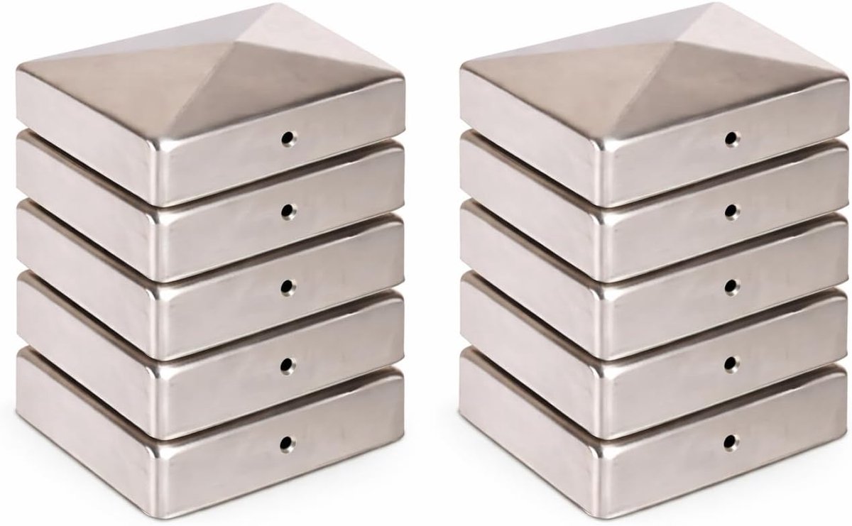 Pfostenkap piramide 91 x 91 mm - roestvrij staal - beschermt houten poten - weerbestendig - ShopVlot