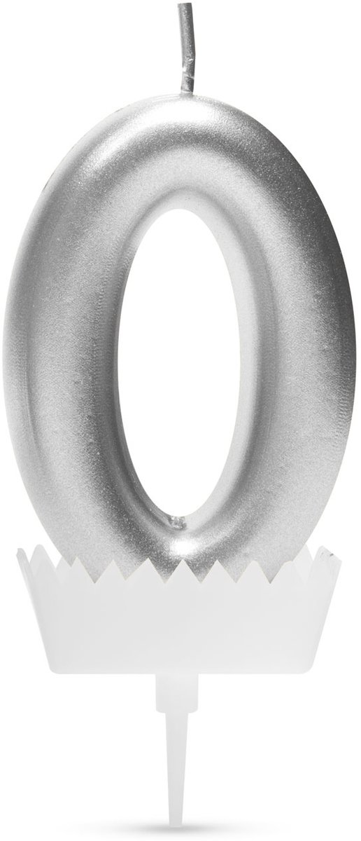 Verjaardagskaars cijfer 0 - 6×3 cm - taartkaars - decoratieve kaars voor feest & verjaardag [56183-0]