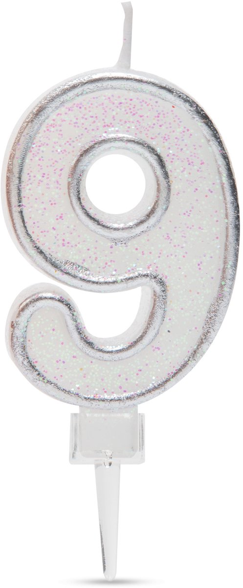 Verjaardagskaars cijfer 9 - 6,5×4 cm - taartkaars - decoratieve cijferkaars voor feest & verjaardag [56185-9]