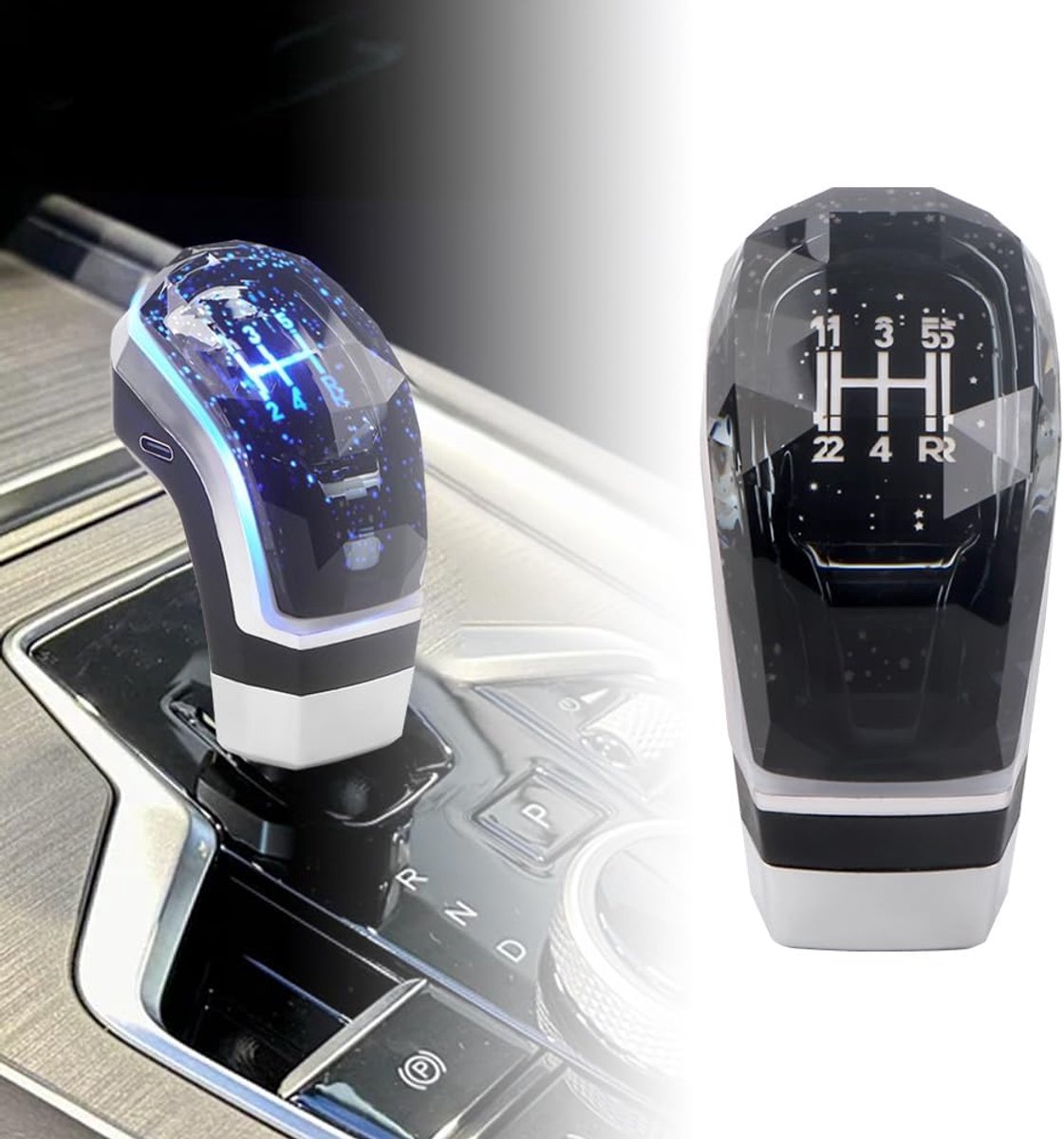 Universele schakelknop - RGB-kristal - aanraakgevoelig - verbeterde lichtsfeer bij nachtelijk rijden - ShopVlot