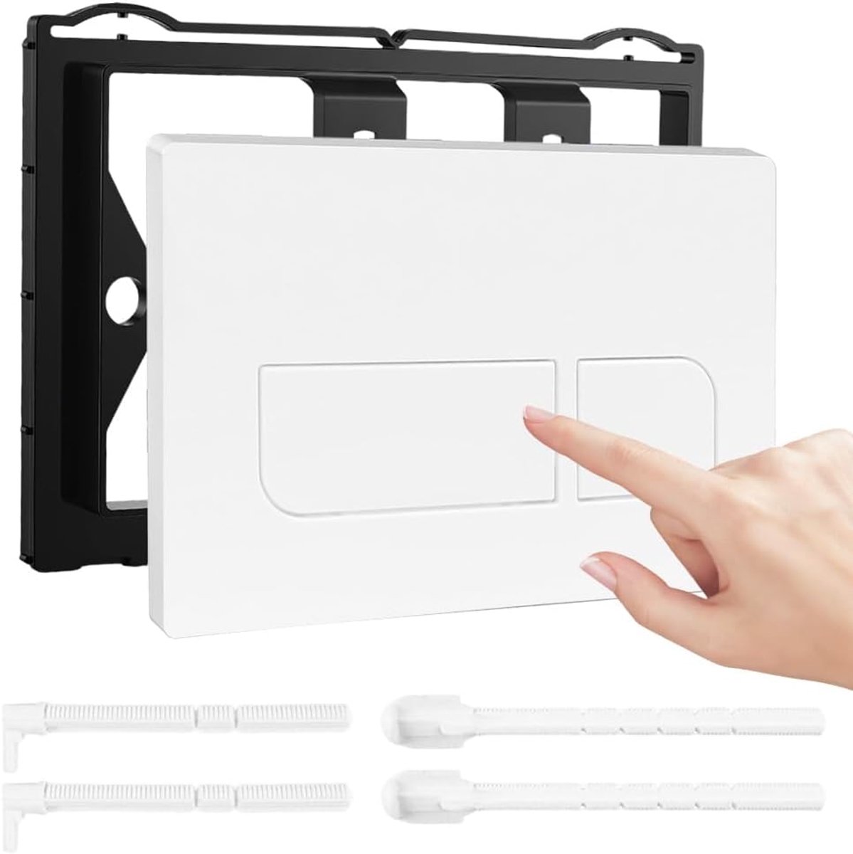 Drukplaat wc-bedieningsplaat - 246 × 164 mm - wit - vervangende plaat met spoelhendelset - ShopVlot