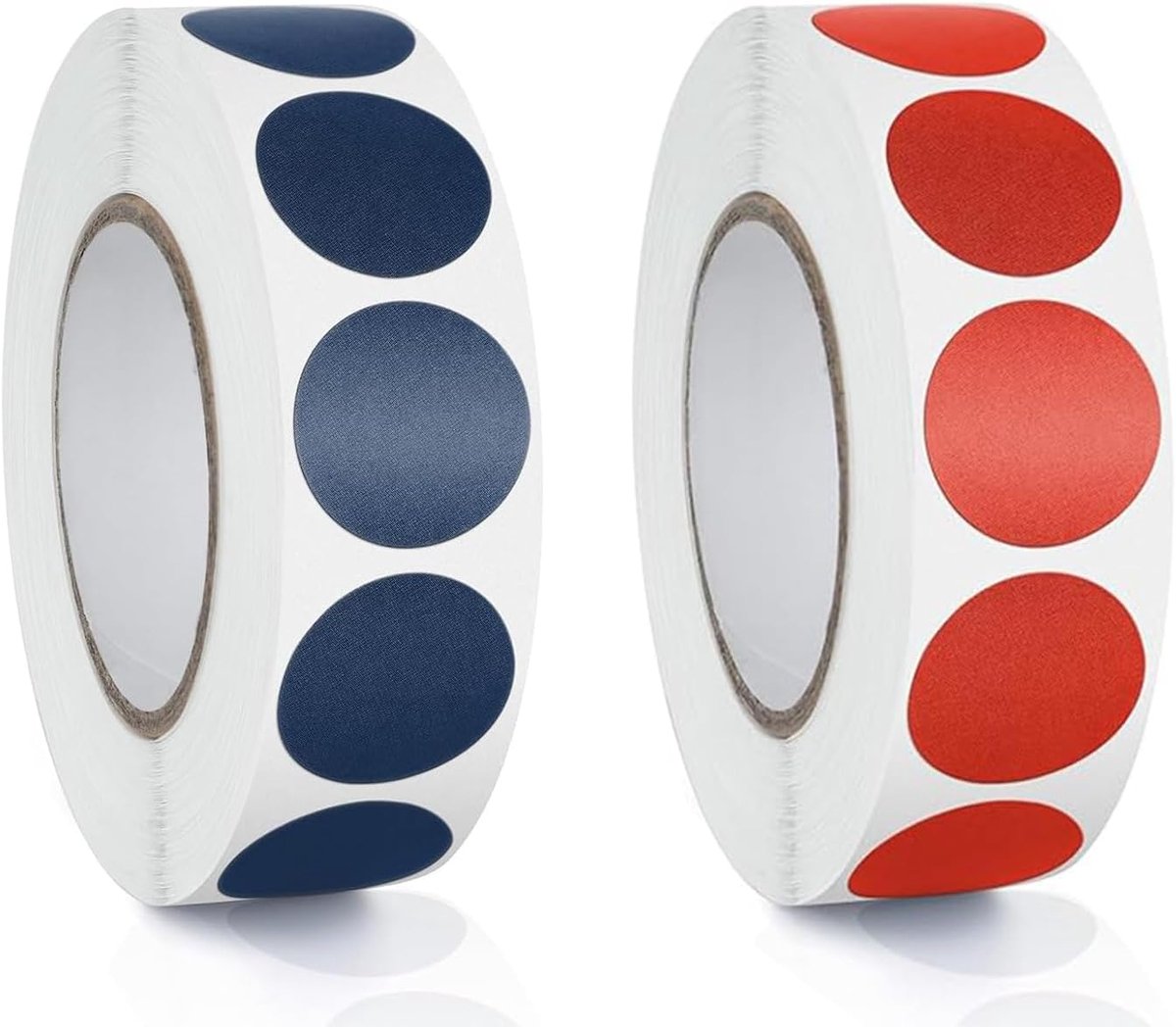 Ronde stickers set 1000 stuks - weerbestendig - rood en blauw - ideaal voor kleurcodering - ShopVlot