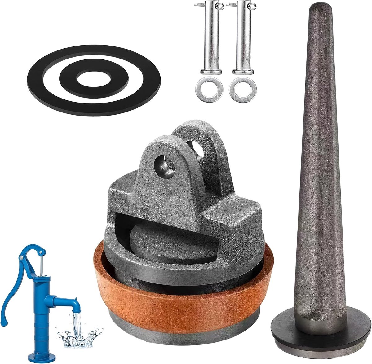 Reservezuiger voor zwenkpomp type 75 - complete zuigerset - lederen manchet en afdichtring - ideaal voor onderhoud - ShopVlot
