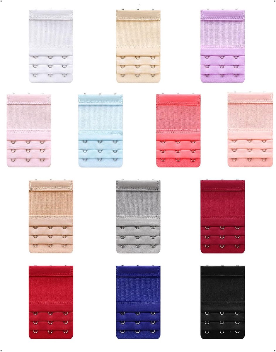 Bra extender 13 stuks - 3 haken 2/3 rijen - elastisch en comfortabel - ideaal voor zwangerschap en borstvoeding - ShopVlot