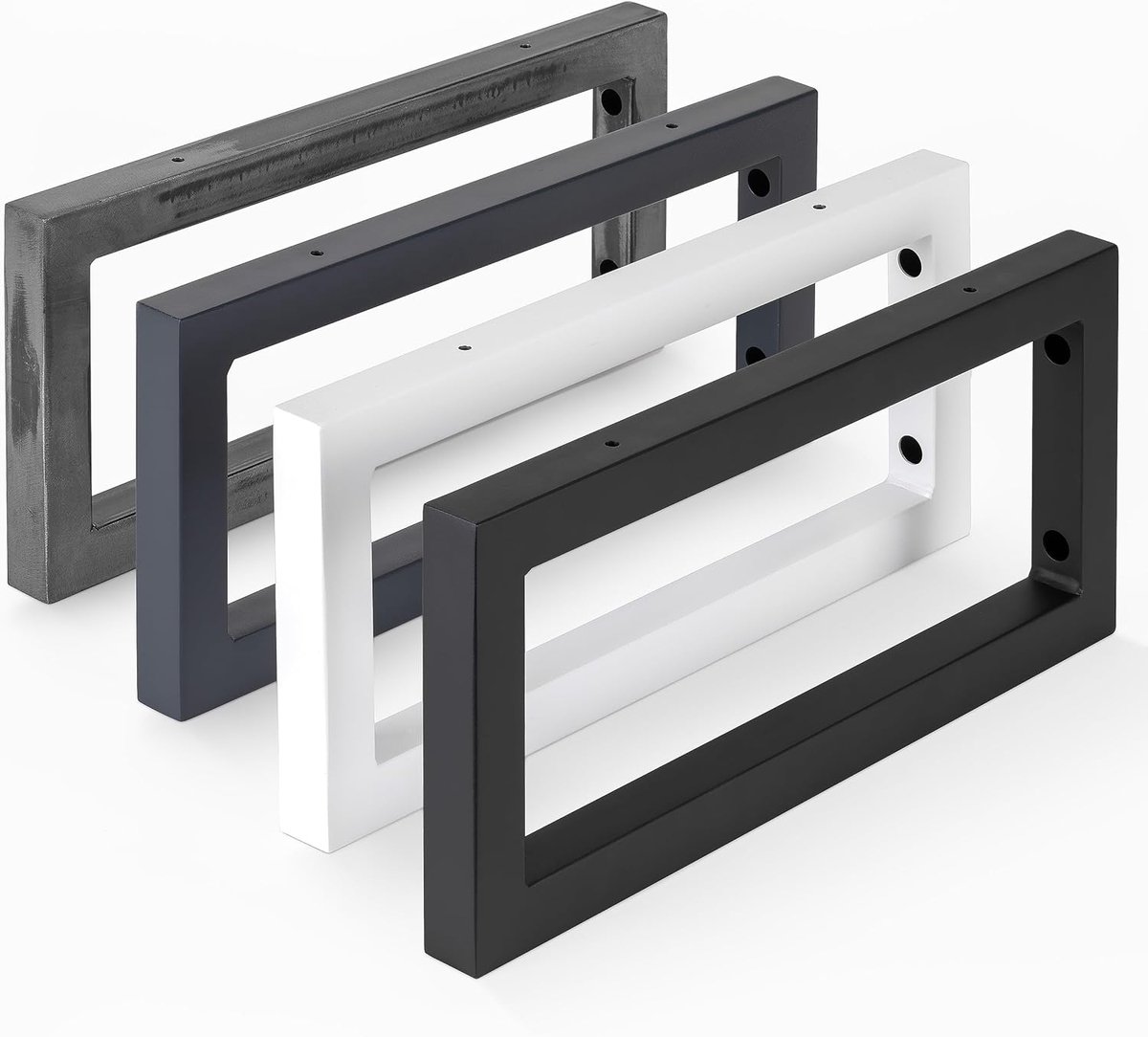 Wandconsole voor wastafel 450 x 200 mm - zwart - stabiele houder - handige handdoekrail - ShopVlot