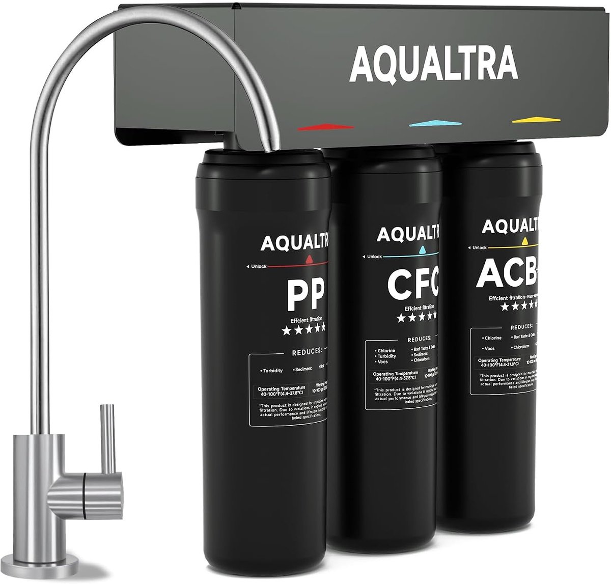Waterfilter 3-traps 10-inch - Onder de gootsteen - Inclusief kraan - Gezond drinkwater - ShopVlot