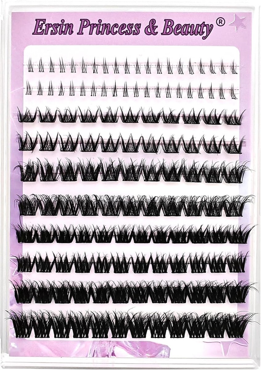 Wimperextensions mix 132 stuks - 3 stijlen - voorgevormde clusters - fluffy C curl - eenvoudig aan te brengen - ShopVlot