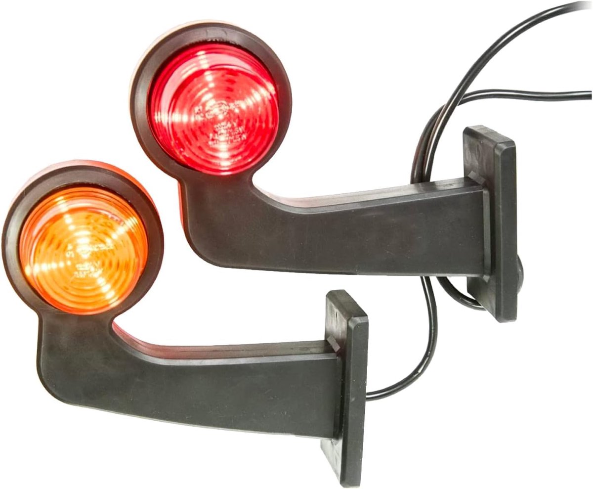 LED zijmarker lamp 12V 24V - rubber - oud school stijl - voor caravans en vrachtwagens - ShopVlot