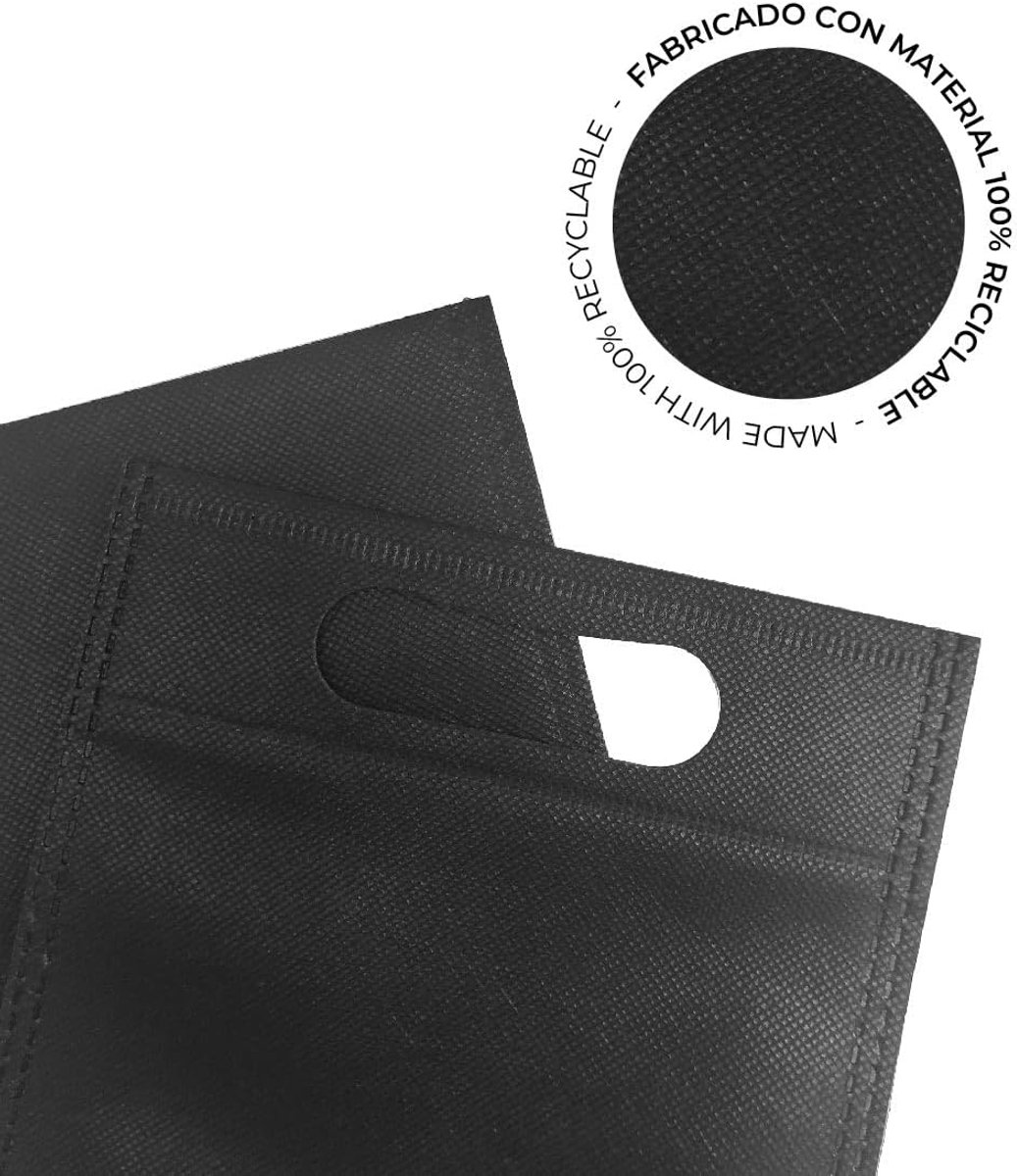 Wijnflessentas set van 10 - zwart non-woven - hittebestendig - perfect voor feesten - ShopVlot