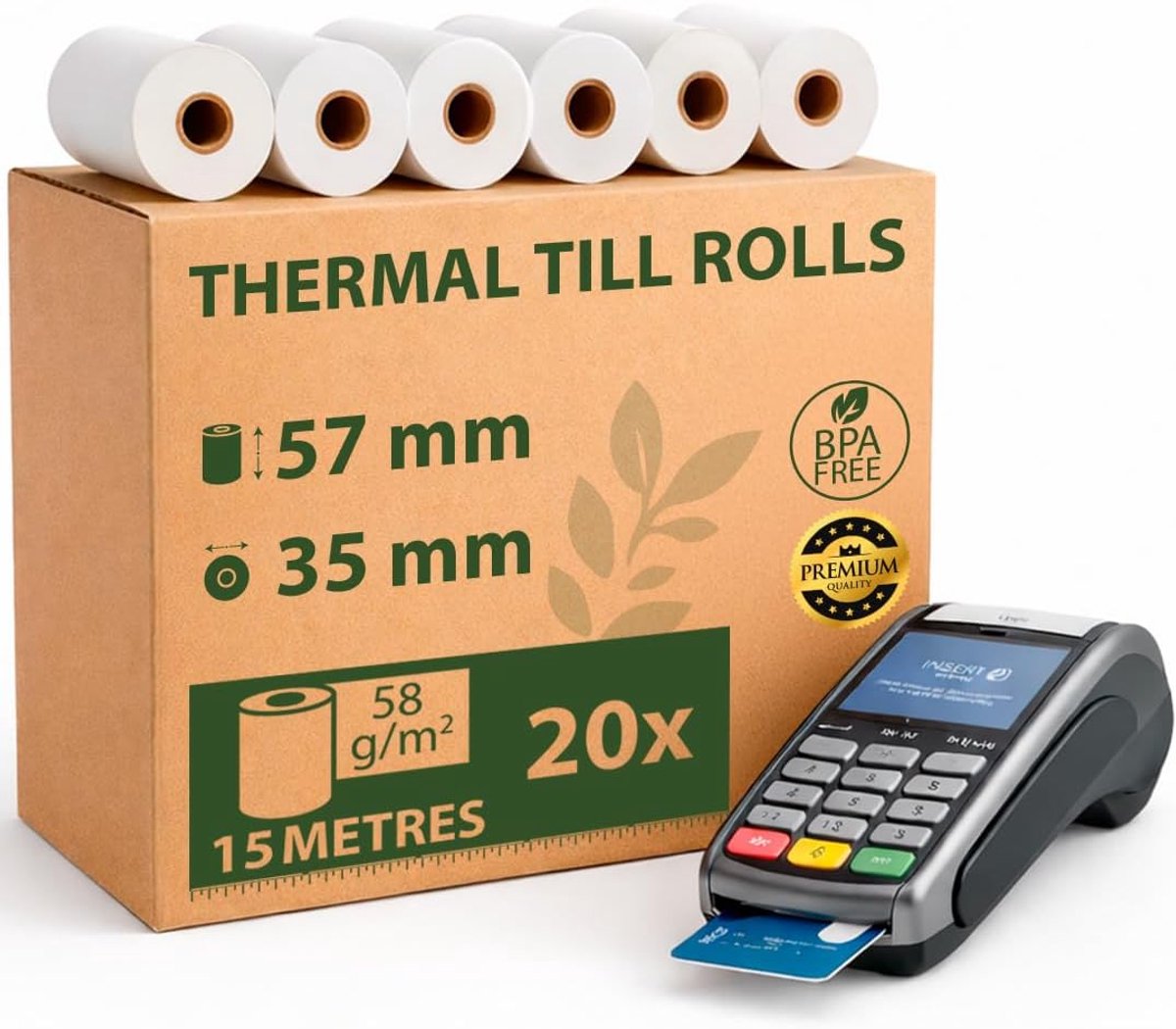 Thermisch papier 57 x 35 mm - BPA-vrij - Hoge resolutie en duurzaamheid - Geschikt voor ticketprinters - ShopVlot