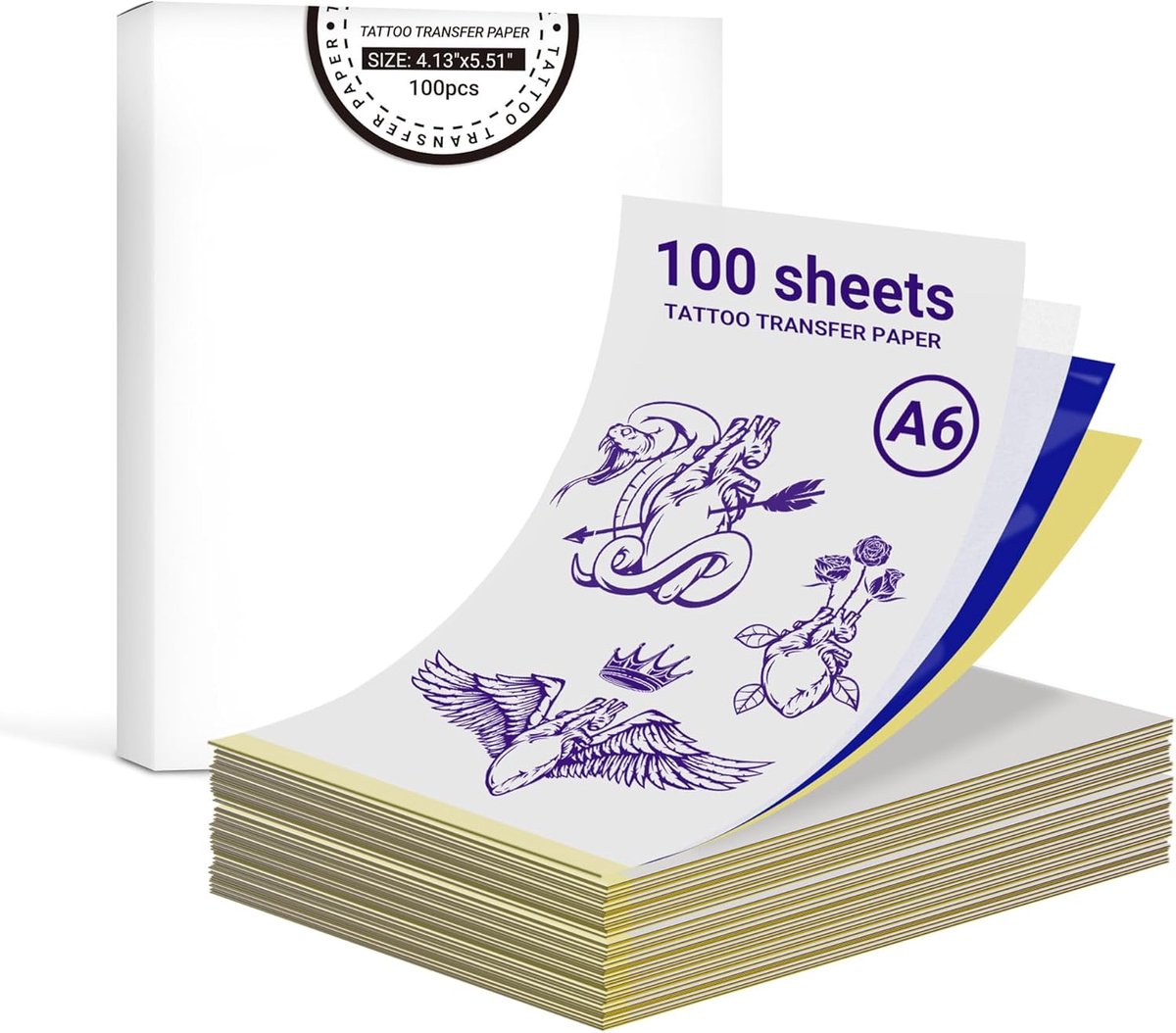 Thermische printer label A6 formaat - 10,49 cm x 14 cm - anti-rimpel print - ideaal voor tattoo stencils - ShopVlot