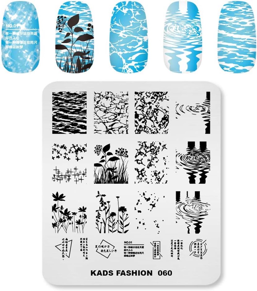 Nail Art Stempelplaten - RVS met Diverse Patronen - Perfect voor Manicure - DIY Nagelkunst Gereedschap - ShopVlot