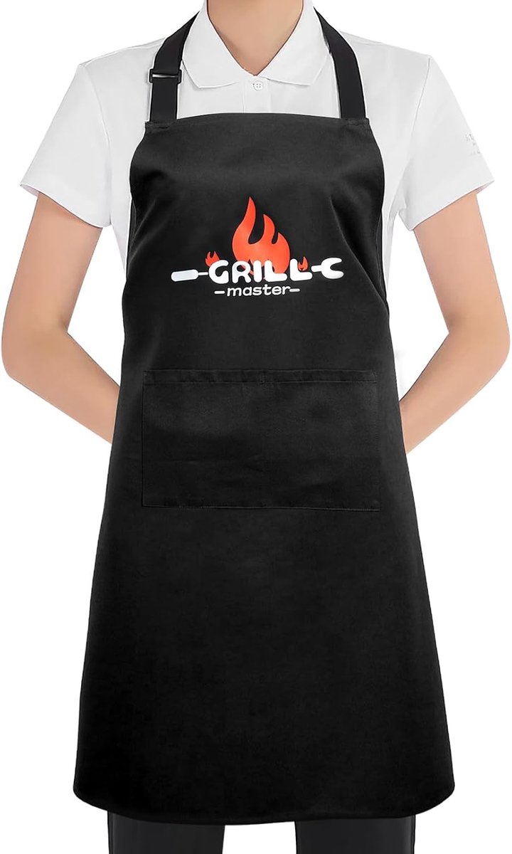 Keuken Schort 85cm - Zwart - Met 2 Zakjes - Perfect voor Grillen - ShopVlot