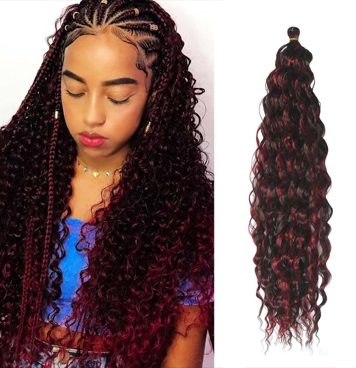 Deep Wave Vlecht Haar 22 Inch - Ombre Deep Twist - Hoogwaardige synthetische haarextensies - ShopVlot