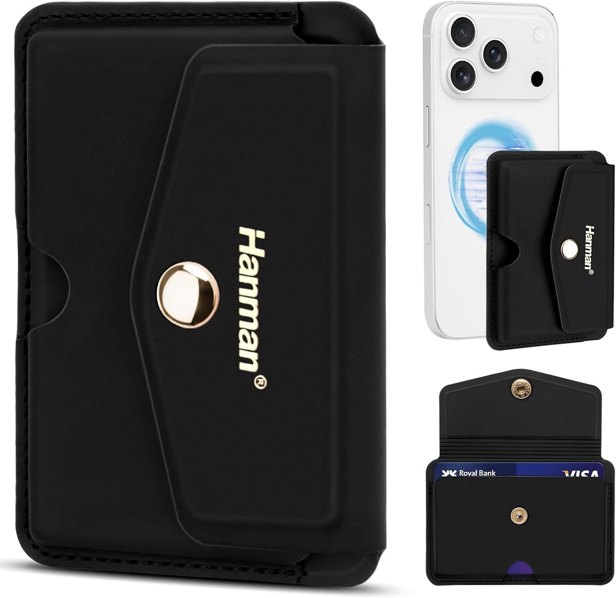 Mobiel toont - Magnetische Kaarthouder - Leer - Geschikt voor iPhone 17/16/15/14/13/12 - ShopVlot