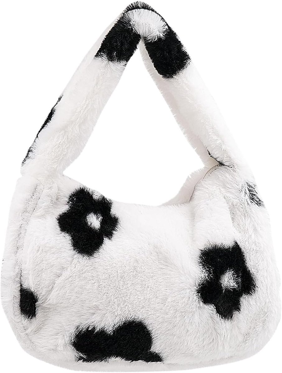 Dames Tote Bag - Fluffy Pluche Schoudertas - Lichtgewicht Grote Capaciteit - Ideaal voor Dagelijks Gebruik - ShopVlot