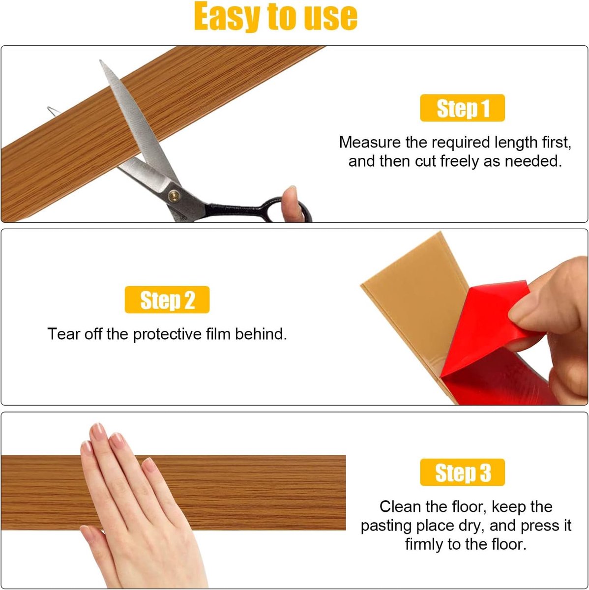 Thijox - Zelfklevende Deurdrempelstrip 5 cm - Vloerdrempel Overgangsstrip voor Vinyl en Tapijt - Geel Eiken - Perfect voor Vloerovergangen en Ruwe Ran