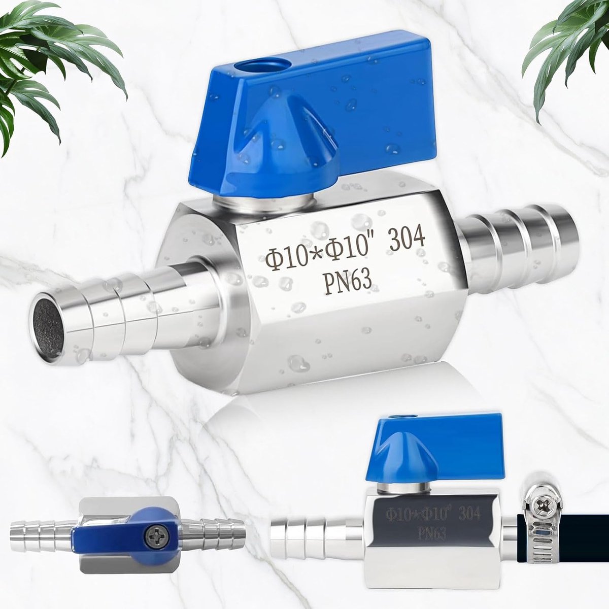 Mini Kogelafsluiter 10mm - RVS AISI 304 - Barb Aansluiting - Geschikt voor Water en Gas - ShopVlot