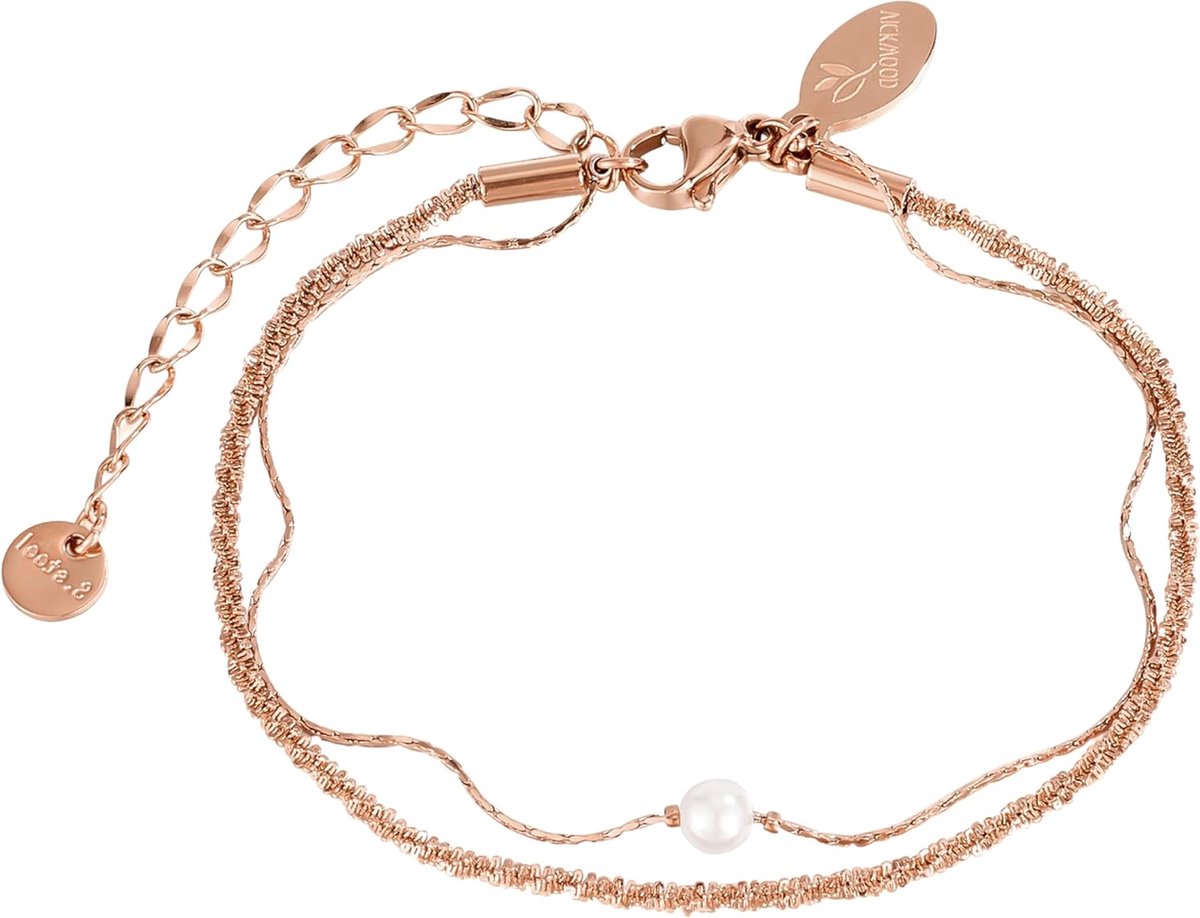 Enkelbandje 30 cm - waterdicht - roestvrij staal met lagen - stijlvolle look - ShopVlot