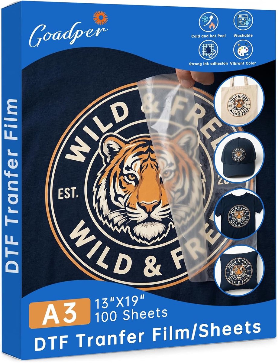 DTF transferfolie A3 (29,7 x 42 cm) - 100 vellen - thermische overdracht - ideaal voor T-shirts - ShopVlot