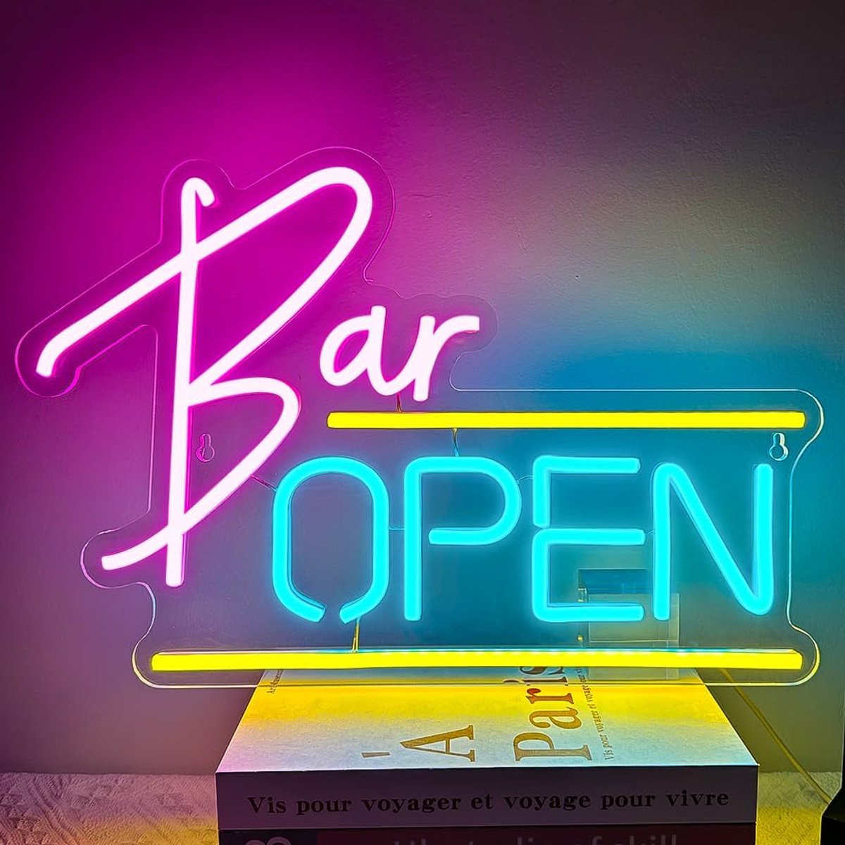 Neon Sign Open - LED Roze Blauw - Unieke Wanddecoratie - Creëer een Dromerige Sfeer - ShopVlot