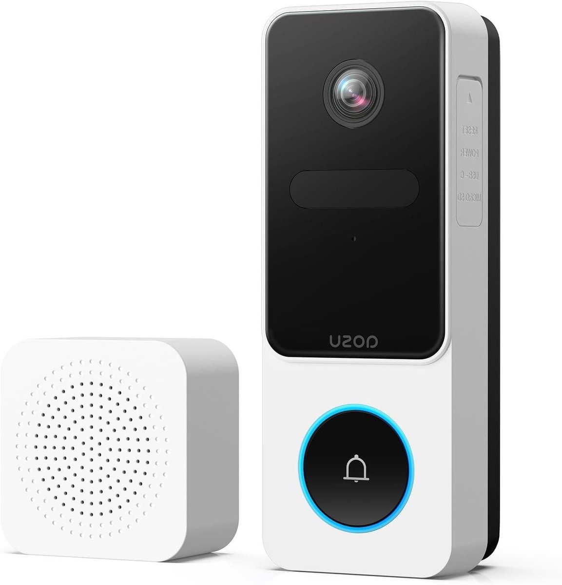 Draadloze Deurbelcamera - Videodeurbel Slim - Veilig Huis - Intelligente Pakketdetectie - 170° Kijkhoek - Wit