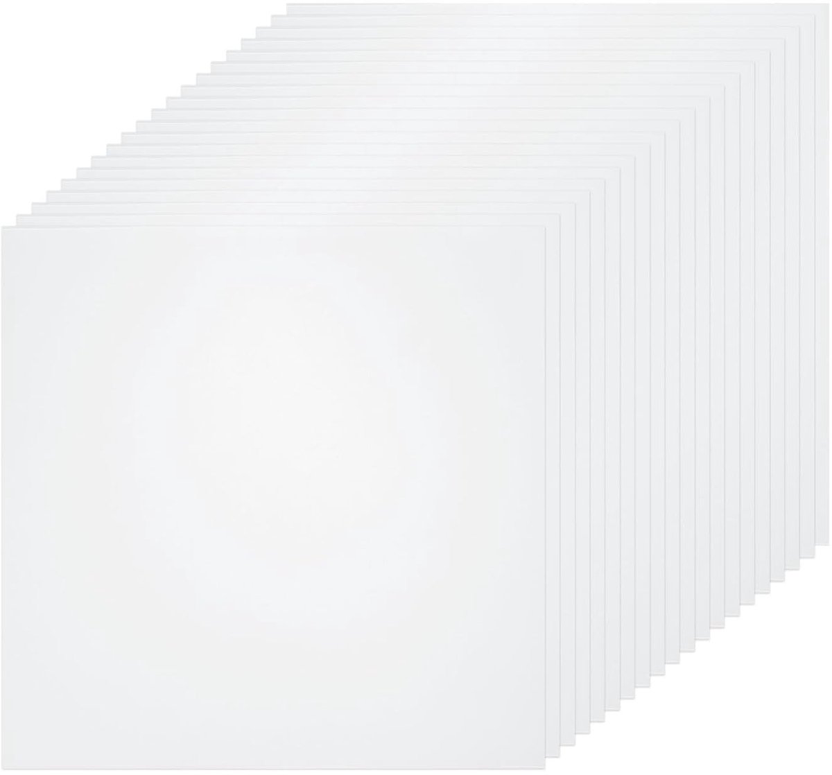 Transparante kunststof platen, 20 stuks, 20 x 20 x 2,5 cm, transparante flexibele pvc-platen met beschermpapier voor borden, doe-het-zelf displayprojecten, handwerk, fotolijst, schilderen