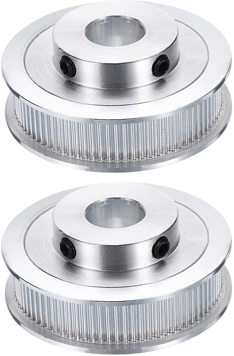 2 stuks GT-2 riemschijf synchroon wiel 80 tanden 14 mm boring geschikt voor 10 mm brede riem aluminiumlegering tandriemschijf voor 3D-printer CNC-machine