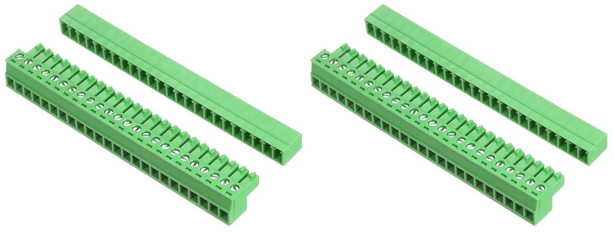 2 sets 24-polige PCB-klemlijst, 3,81 mm helling, printplaat-klemblokken, 300 V, 8 A, stekker- en stopcontactenkits