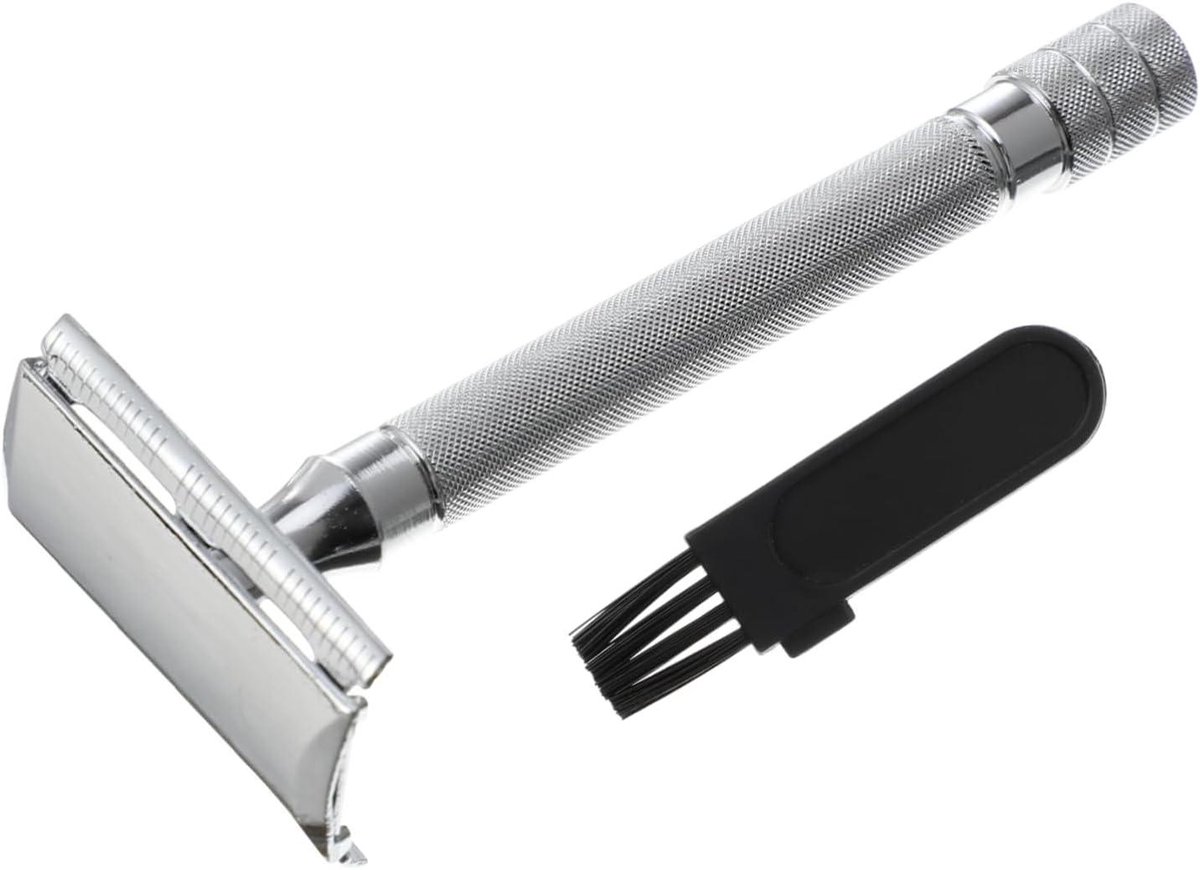 Scheermes Houder - Traditioneel Scheermes - Glad Scheren - Ergonomisch Handvat - 10.3 cm - Wit