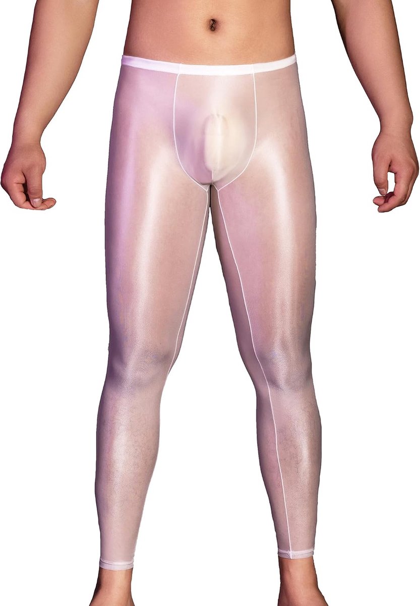Actiekleding voor heren, transparante lange strakke broek, ultradunne leggings, nachthemden