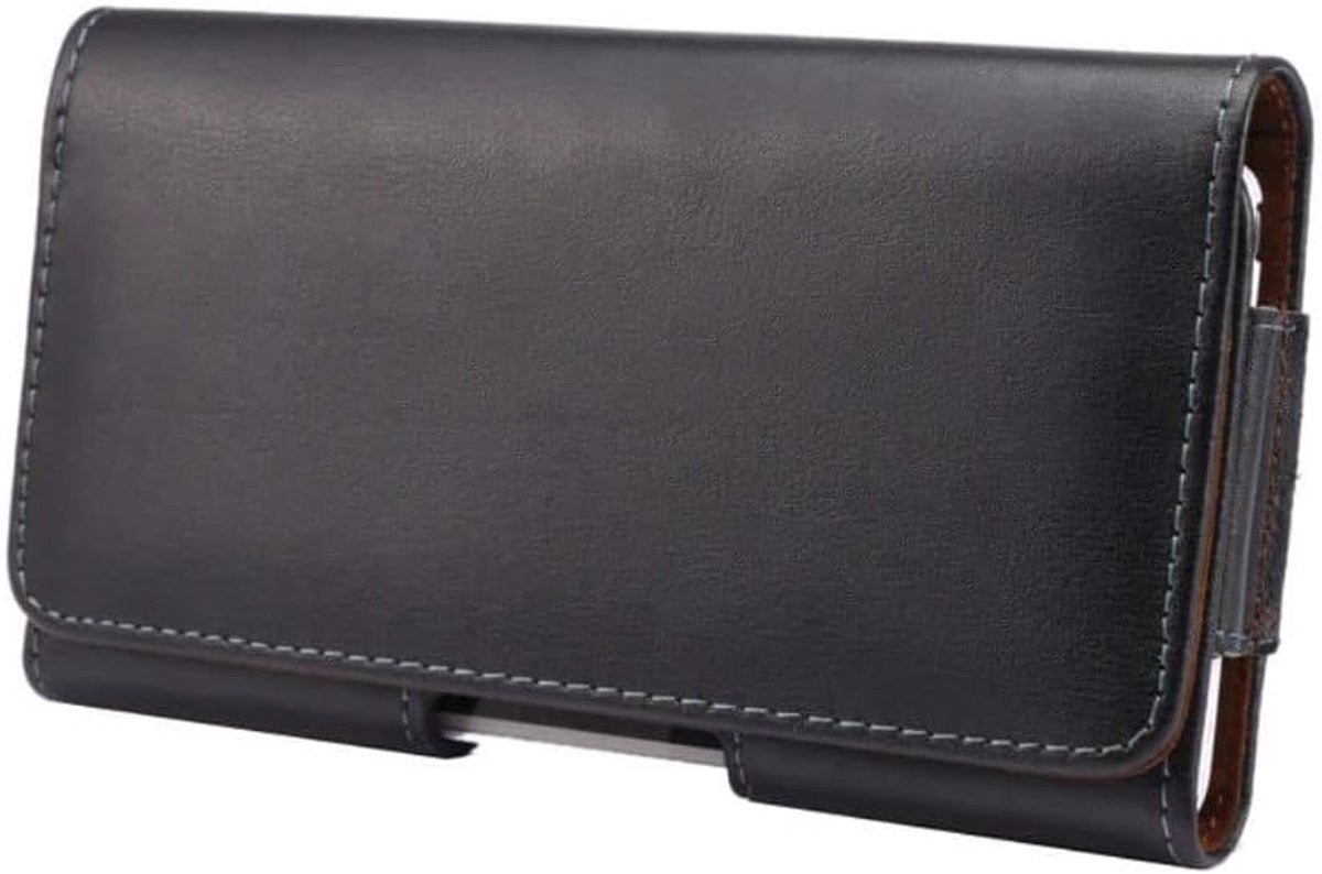 Leather Case Belt Clip Horizontal voor Wiko T3 (2021) - Black