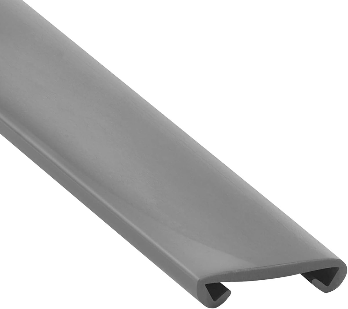 Pvc, trapleuning, kunststof leuning, profiel voor trapleuningen rubber, bescherming 40 x 8 mm (grijs - 10 m)