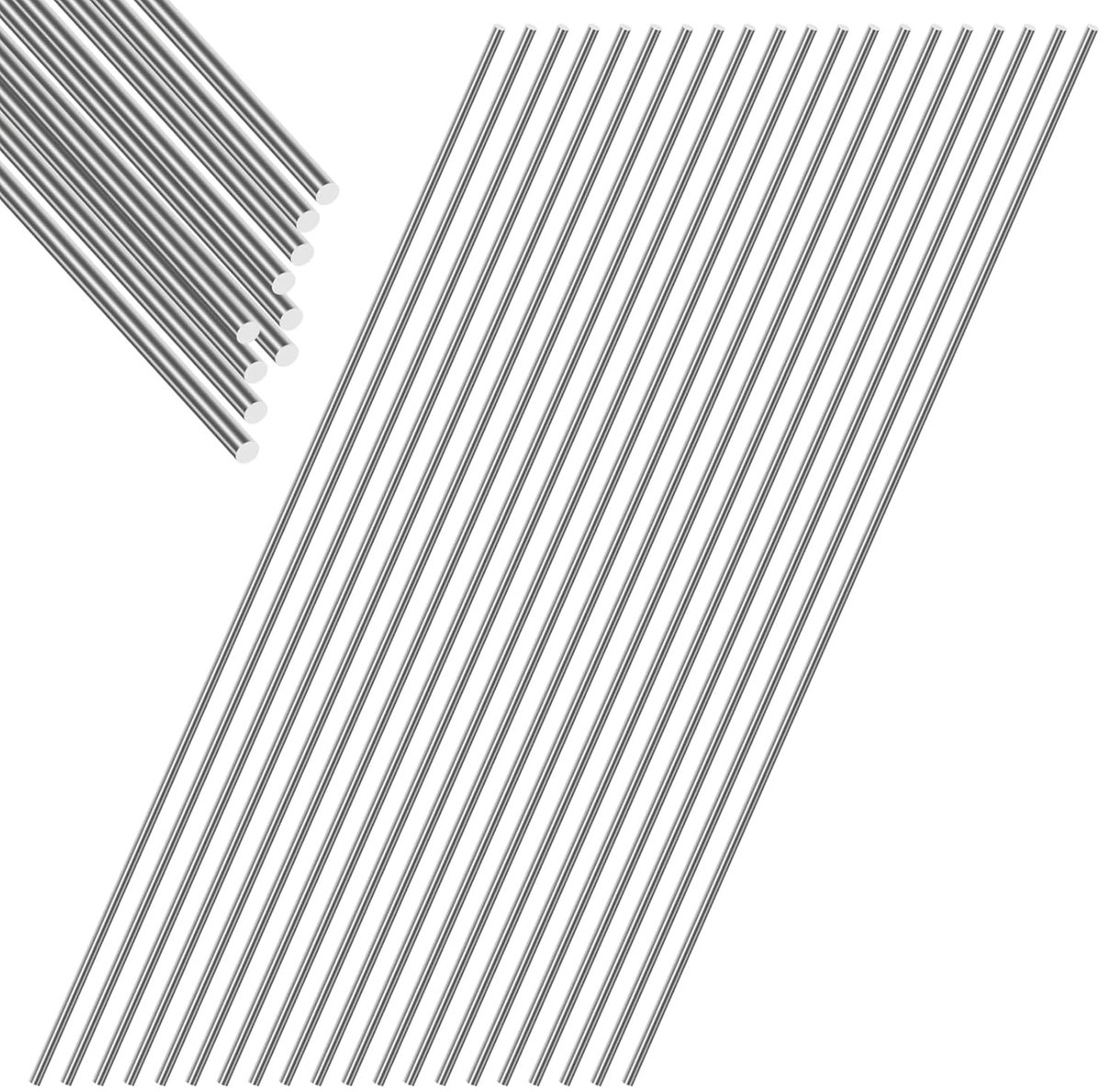 50pcs 0.6mm Diameter Roestvrij staal Lente Draad Kit, 400mm Lengte Lente Staal Draad, Rechte Volledige Harde Muziek Draden voor DIY Handwerk, Sieraden Maken, Model Gebouw, Fabrikantie