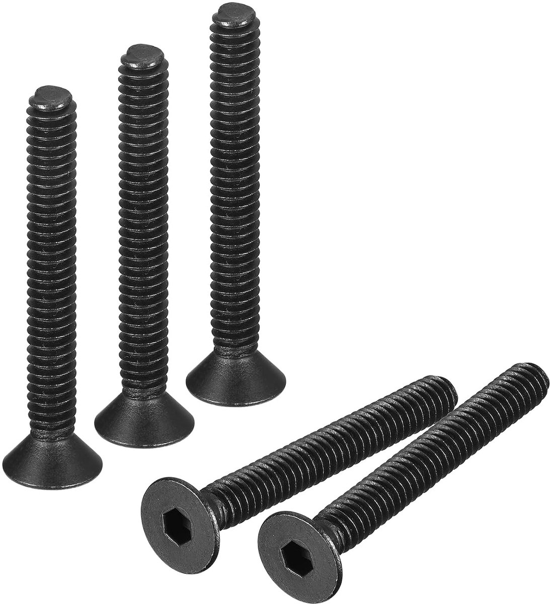 #8-32x1-1/2" platte kop socket dop schroeven 10,9 graden koolstofstaal zeskant socket verzonken kop platte kop schroef bouten schroeven zwart oxide 10 stuks