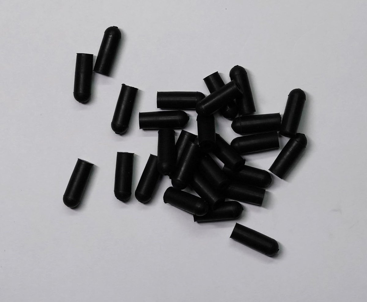 Ronde dop voor 7/64 inch 3 mm buitendiameter (Pack van 50) uiteinde van pijppaal buis deksel schroefdraadbeschermers verf maskeren herbruikbaar elastisch rubber