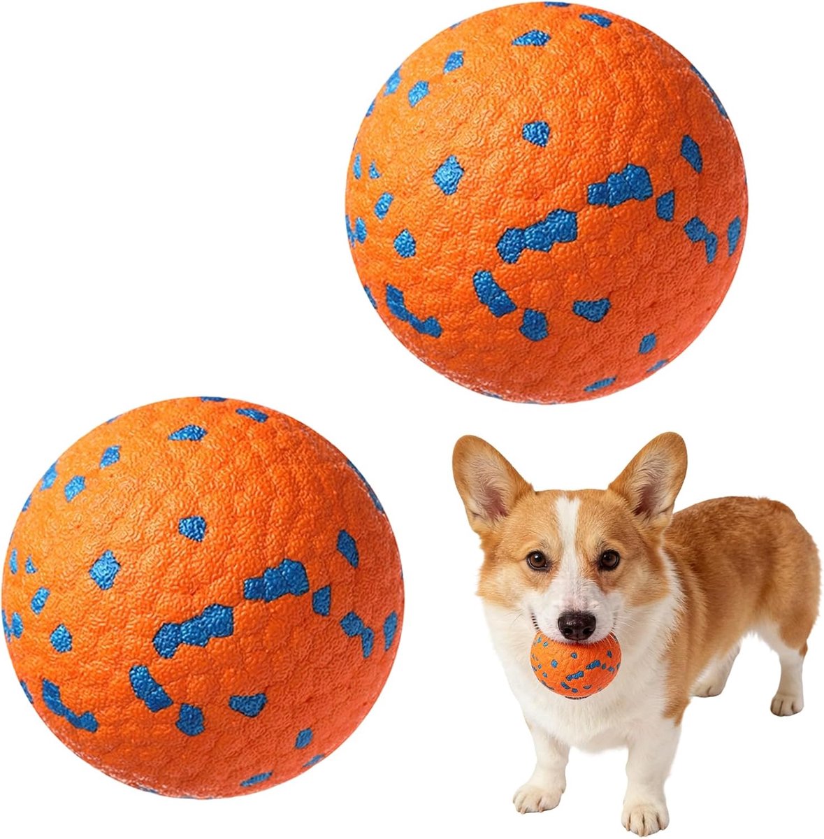 Ballen, onverwoestbaar, onverwoestbaar, interactieve speelbal voor honden, onverwoestbare hondenbal, voor grote, middelgrote en kleine honden, training vangen en werpen, oranje