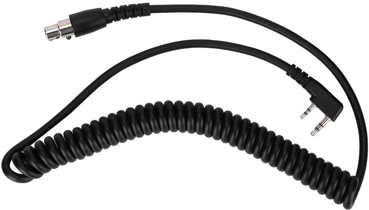 Spiraalsnoer Adapterkabel - Verbindingskabel Radio - Communicatie Accessoire - Intrekbare Spoel - 5-pins - Zwart